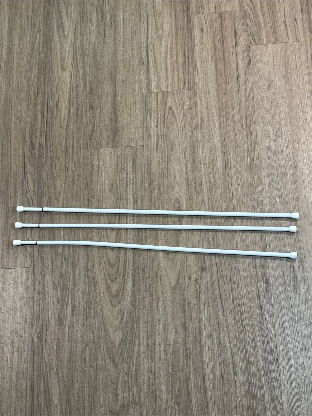 Adjustable White Tension Rods - Set of 3